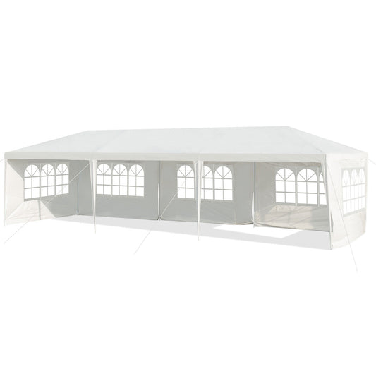 Coast 3 x 9 M Pavillon Tente de jardin Tente de jardin avec 5 parois latérales amovibles blanc