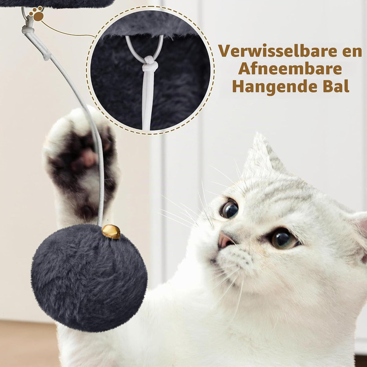 Arbre à chat Yaheetech - Noir - 40,5 x 40,5 x 58 cm - Avec cachette, poteaux en sisal et balle à jouer