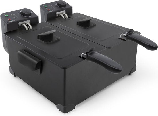 Tomado TDF6001B - Friteuse double - 2 x 3 litres - zone froide - noir
