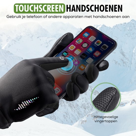 Gants Travelhawk - Gants anti-éclaboussures Homme - Gants Femme - Gants Hiver - Scooter/Vélo - Noir