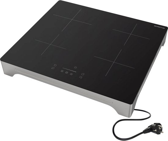 Inventum VKI6010ZIL - Plaque de cuisson autoportante à induction - 4 zones de cuisson - plug and play monophasé - Argent/Noir