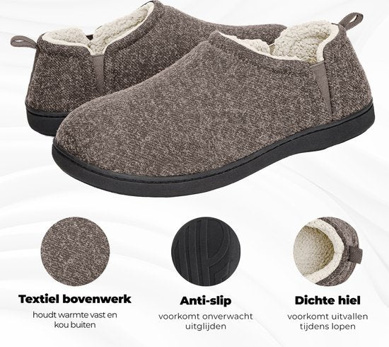 Chaussons Hommes - Chaussons - Gris - Antidérapant - Taille 40/41 - Comfeet