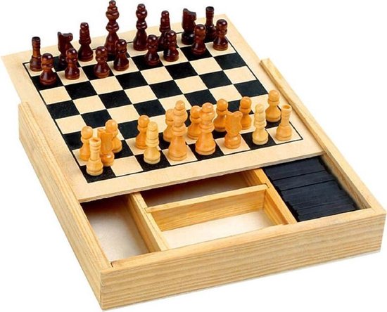 Boîte de jeu en bois 4 en 1