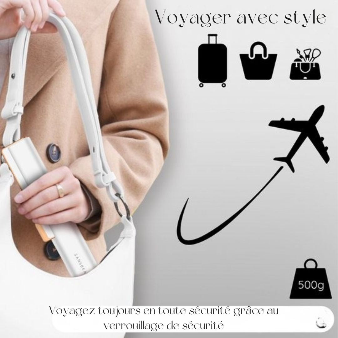Lisseur Sansbeauté® - 2 en 1 - Sèche-cheveux et lisseur - Jet d'air froid - 80 °C à 140 °C - Lisseur à vapeur alternatif - Noir