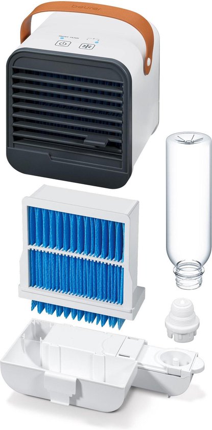 Beurer LV 50 Fresh Aircooler - Refroidisseur d'air et ventilateur de table - Compact - Portable - 3 vitesses - Avec bouteille et câble micro-USB - Garantie 3 ans - Blanc