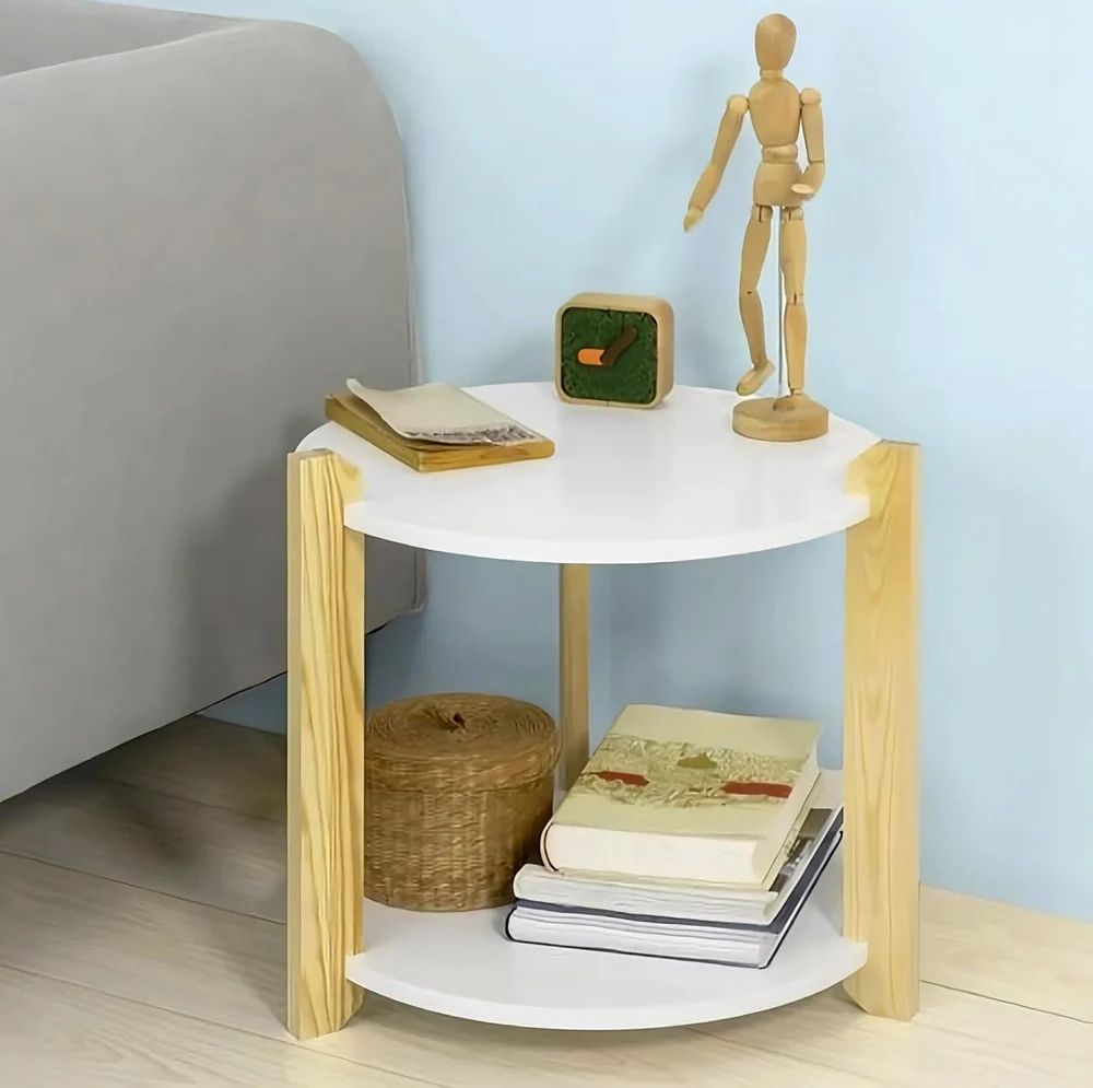 SoBuy Table d'appoint - Bois - Ø31 cm - Blanc