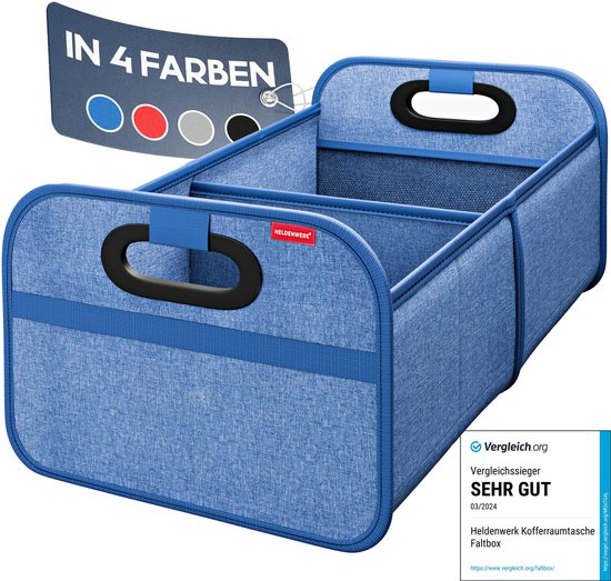 HELDENWERK Sac à bottes pliable avec velcro antidérapant - organisateur de bottes, boîte pliante pour voiture, sac à provisions - renforcé et stable