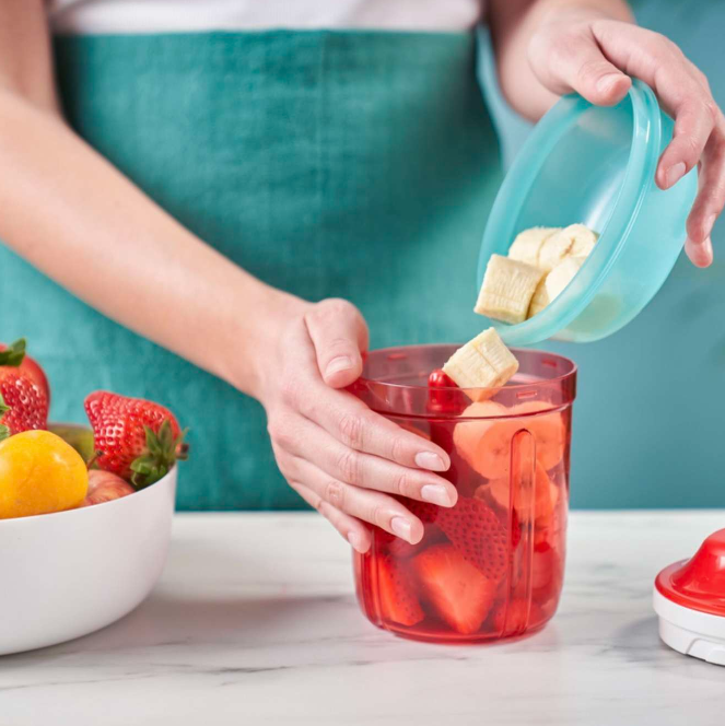 Hachoir Tupperware SuperSonic moyen - 730 ml - 3 lames - Rouge