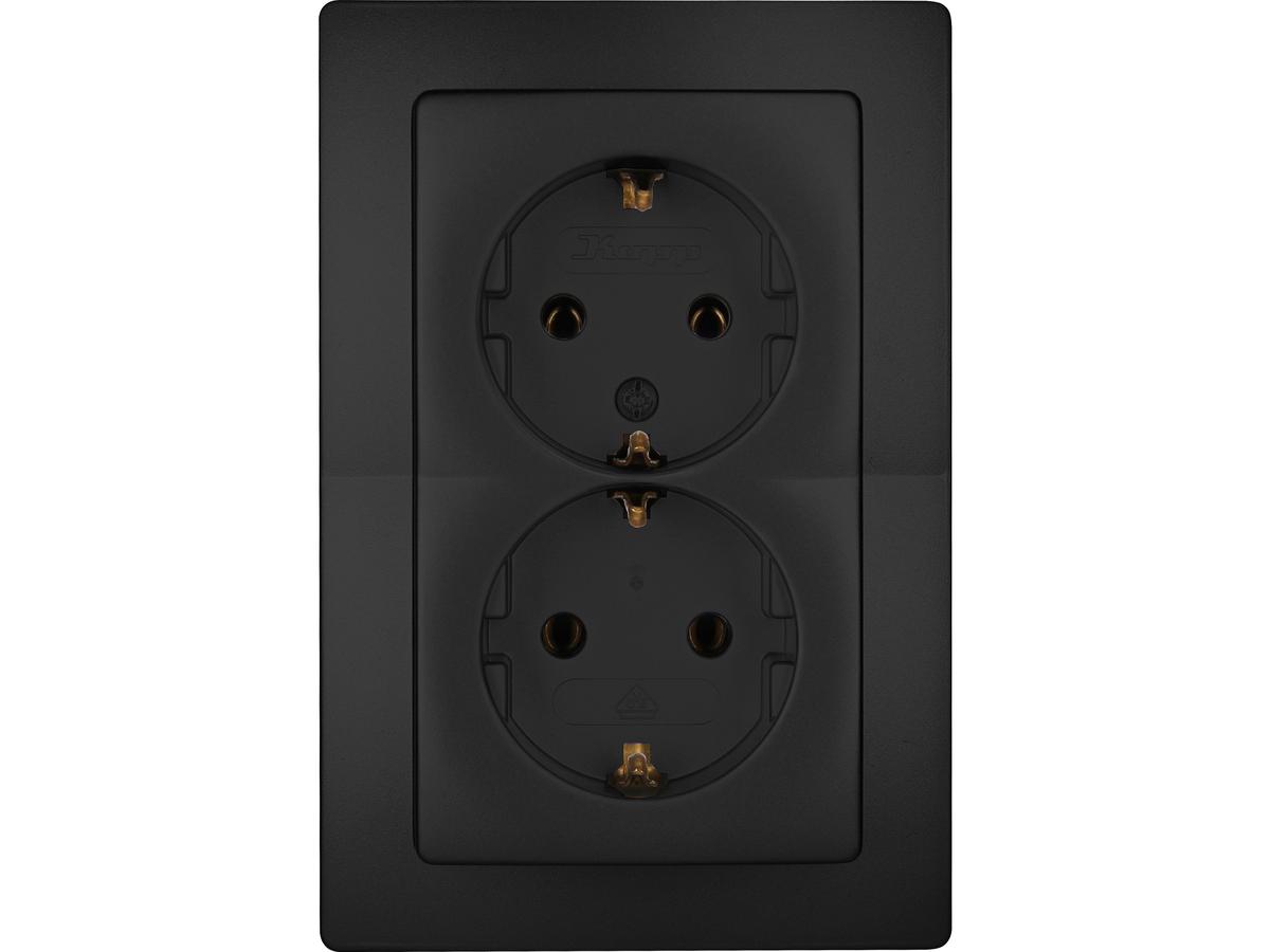 Prise murale Kopp Paris - Double - noir mat - lot de 3 pièces
