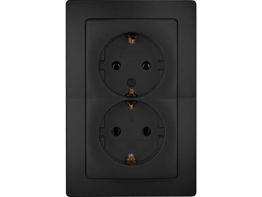 Prise murale Kopp Paris - Double - noir mat - lot de 3 pièces