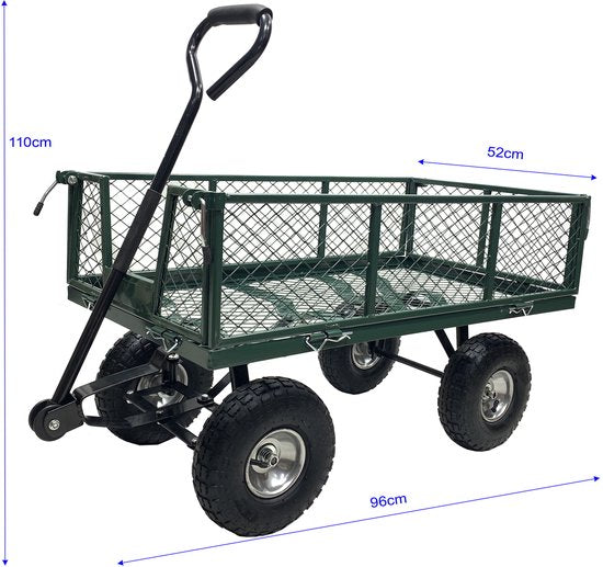 Wagon à pneus gonflables - chariot de jardin - chariot de jardin - chariot - capacité de charge 350 kg