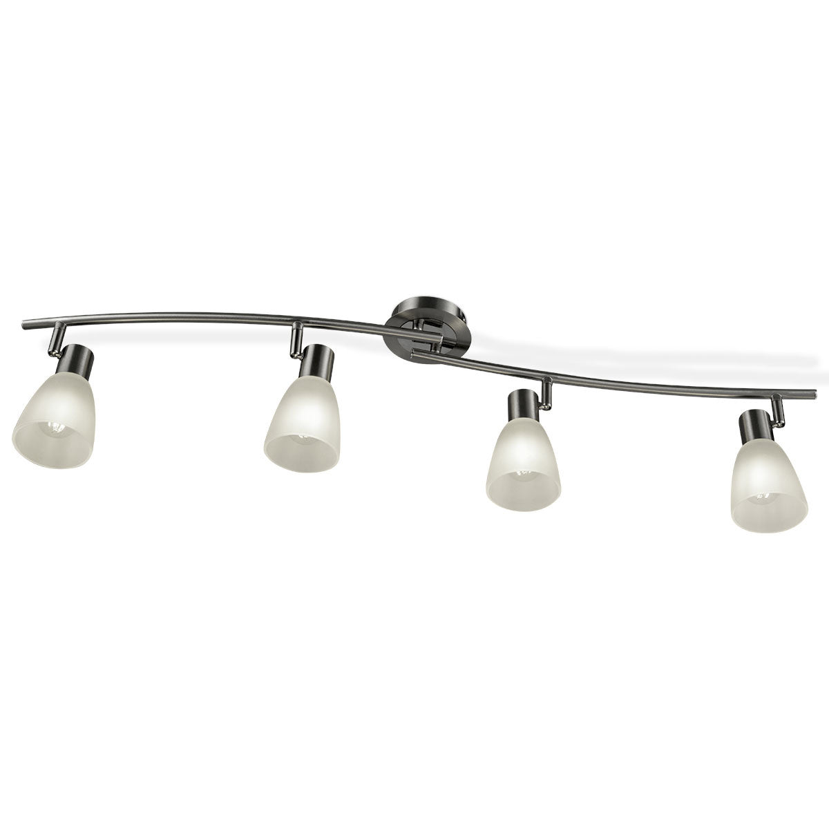 Plafonnier LED rotatif à 4 lumières spot orientable pour plafond 9w argenté