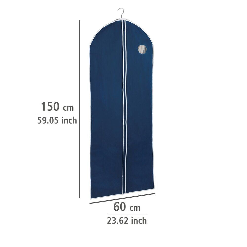 Housse à vêtements WENKO Air bleu foncé - Non-tissé respirant recyclé - Avec fermeture éclair et fenêtre de visualisation