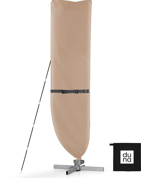 Housse pour parasol à bras articulé et parasol sur pied - Jusqu'à 400 cm - Housse de protection imperméable - Oxford 420D - Aide au montage incluse - Marron taupe