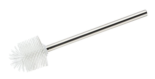 Brosse de WC Wenko en silicone blanche - Tête de brosse interchangeable Ø 7,5 cm - Manche en acier inoxydable