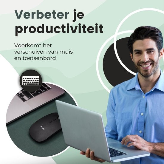 Tapis de bureau professionnel WURK - cuir synthétique - Organisateur de bureau - Accessoires de bureau - Comprend un clip pour câble - Tapis de souris XXL - 120x60 - Vert