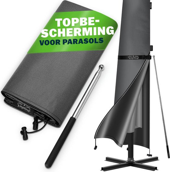 Kingsleeve Housse de parasol jusqu'à Ø350cm - Résistant aux intempéries Robuste - Gris