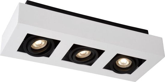Lucide XIRAX - Spot de plafond (lampe de plafond) - LED « Dim to warm » - GU10 - 3 x 5 W 2200 K/3000 K - Blanc