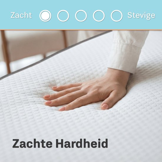 CozySense® Topper 90x200 - Surmatelas - Matelas de terrasse - Mousse à mémoire de forme avec gel réfrigérant - CertiPUR® - Fermeté douce - 8 CM - Housse lavable