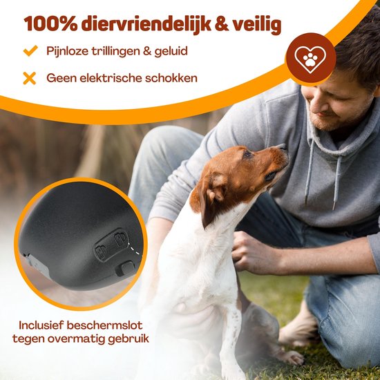 Vulpes Goods® Collier anti-aboiement Pro avec télécommande - Dispositif anti-aboiement - Collier de dressage 3-en-1 - Sans choc - Collier d'éducation pour petits et grands chiens - Imperméable - Rechargeable - Vibration et Audio