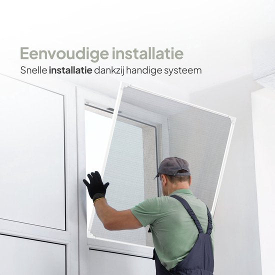 Moustiquaire magnétique O'DADDY® pour fenêtre - 150 x 150 cm - Moustiquaire ajustable - Avec bordure blanche et filet noir - Moustiquaire - Polyvalente et facile à installer