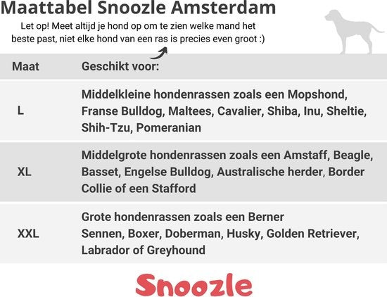 Snoozle Orthopedisch Hondenkussen XXL - Zachte Orthopedische hondenmand 120 x 90 cm - Wasbaar Ergonomisch Hondenkussen Groot - Hondenbed Stormy Grey - Benchkussen Grijs