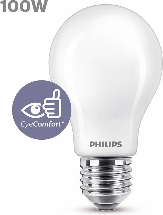 Ampoule LED Philips mate - 100 W - culot E27 - lumière blanc chaud