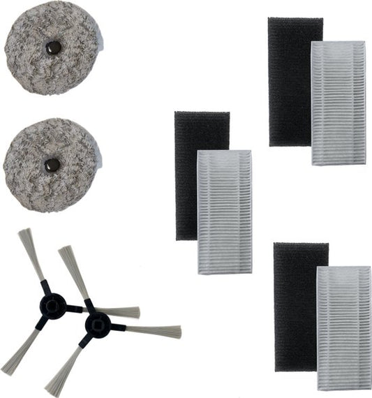 Kit d'accessoires Blaupunkt Bluebot Omega 2 - 2 brosses latérales - 3 filtres HEPA + filtre éponge - 2 patins de nettoyage