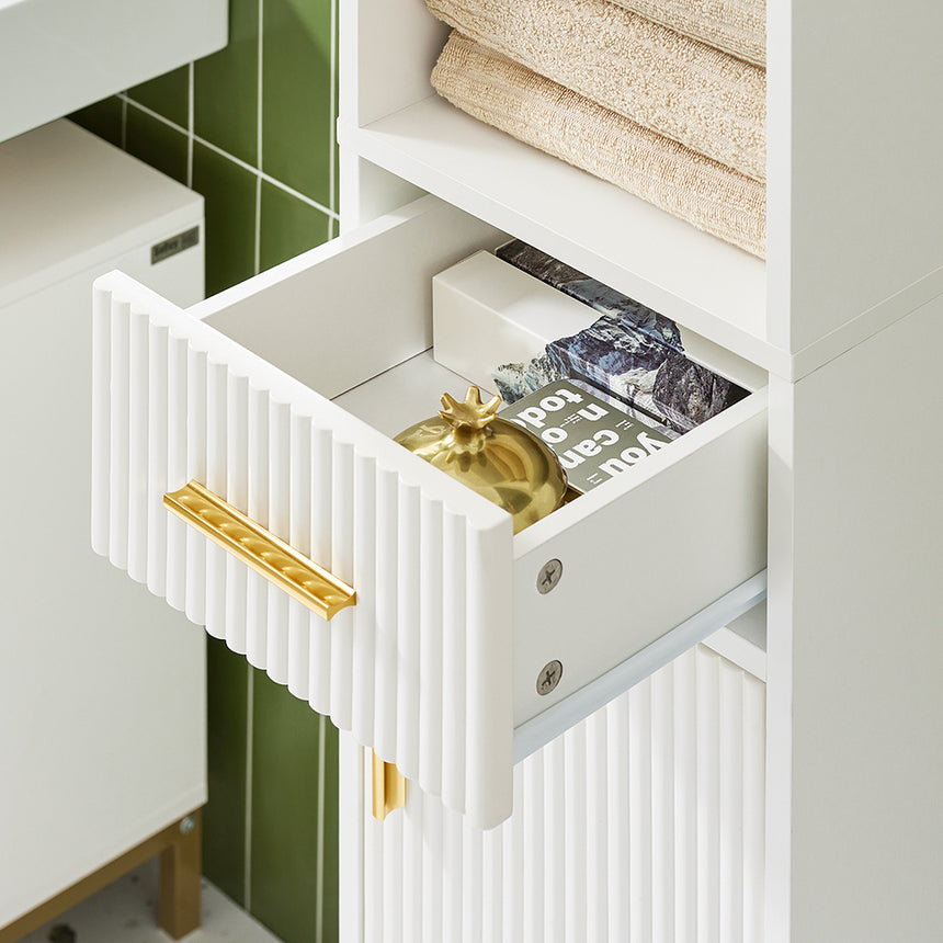 SoBuy BZR181-W Meuble à colonnes pour salle de bains, meuble de rangement étroit