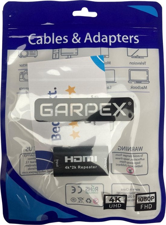 Garpex® HDMI Repeater - Amplificateur de signal HDMI - 4K x 2K - 40 mètres