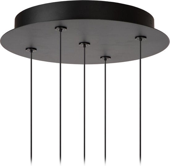 Lucide KLIGANDE - Suspension - Ø 30 cm - LED à intensité variable - 5x8 W 2700 K - Noir