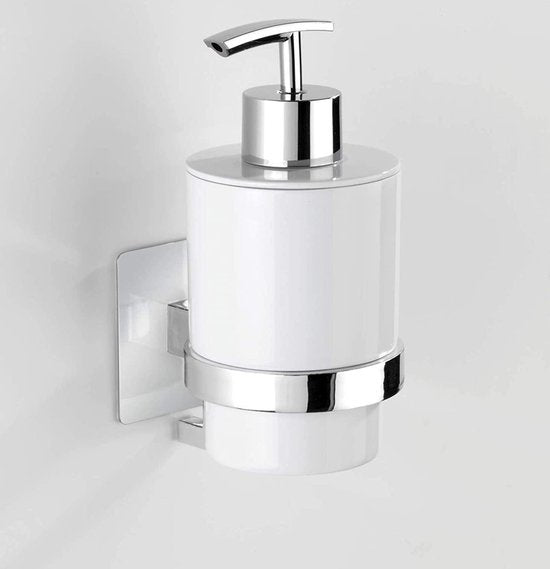 Distributeur de savon Wenko Quadro Uno 250 ml, acier inoxydable argenté