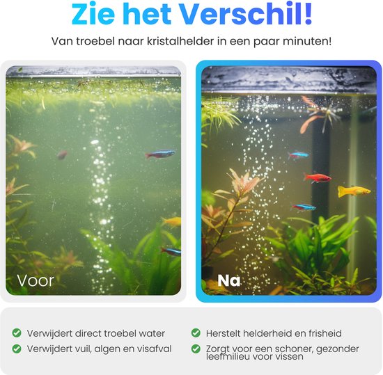 Pawesome - Aspirateur pour aquarium - Nettoyeur de fond - Nettoyeur de gravier pour aquarium - Aspirateur de fond - Sans pile