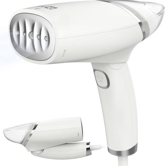 Défroisseur à linge Goliving - Défroisseur à main pour vêtements/textiles/tissu - Pliable - Pochette de voyage incluse - Blanc