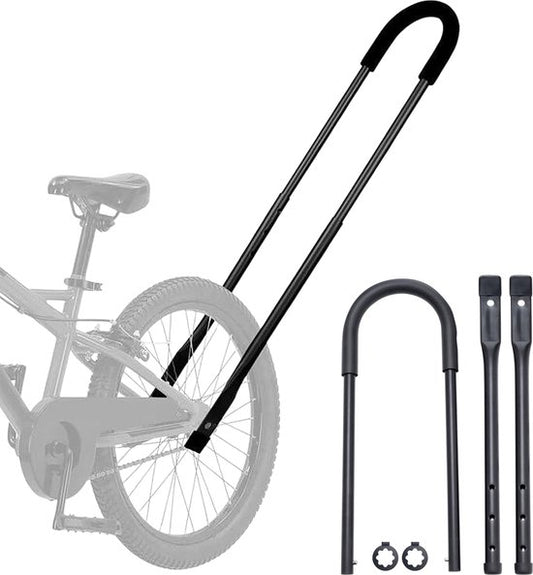 Barre de poussée pour vélo d'enfant - Universelle - Noire - Guidon de vélo - Convient pour vélo d'équilibre, tricycle et vélo d'enfant