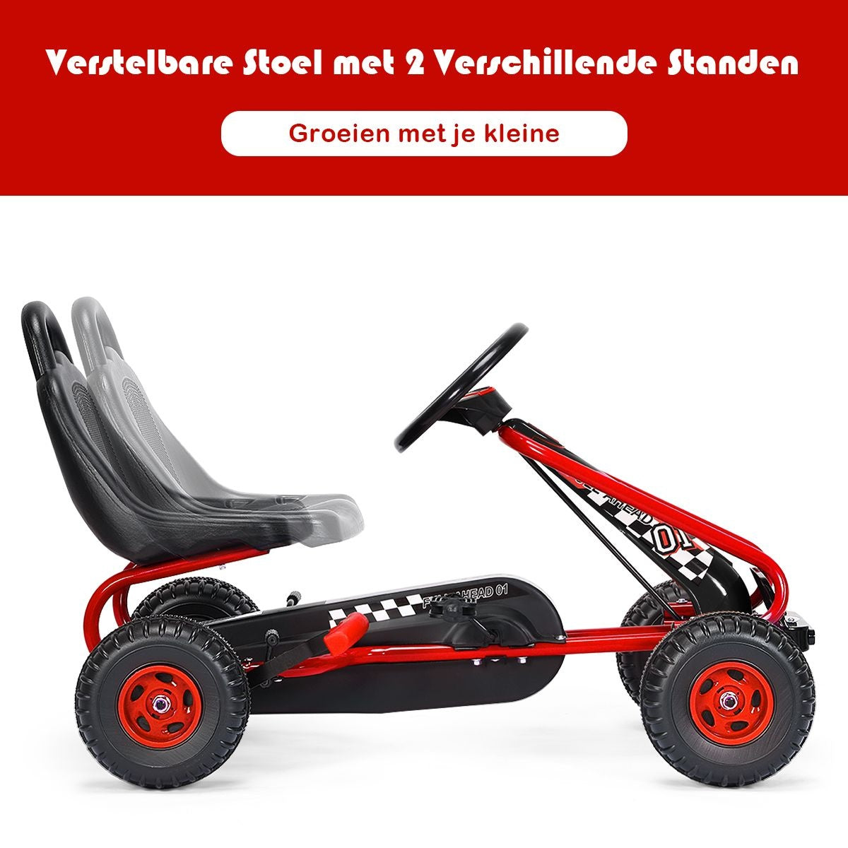 Gokart Go Cart avec frein à main Troll car 30kg véhicule à pédales véhicule à pédales 3-6 ans rouge