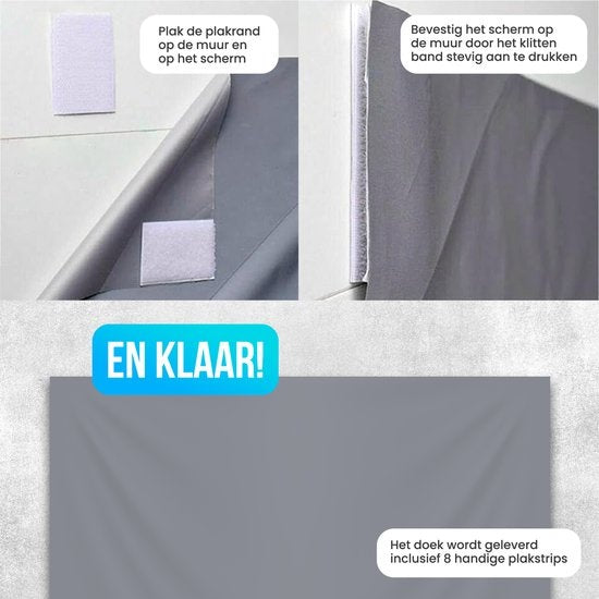 Écran de projection Strex - Écran de rétroprojection - 100 pouces - 16:9 - Toile de projection - Angle de vision 160° - Matériel de montage inclus - 220x120 CM