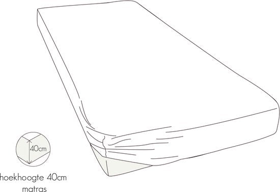 Drap-housse Kayori Emma en satin de coton - 160 x 200-210 cm - Épaisseur du matelas : 35 cm - Élastique sur tout le pourtour - Blanc