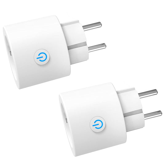 Prises intelligentes Antela avec compteur de consommation d'énergie, lot de 2 – Wi-Fi et commande vocale – Blanc – ABS ignifuge