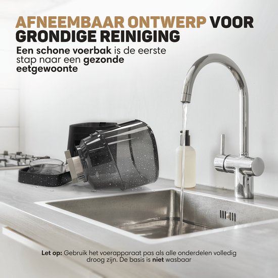 Vulpes Goods® Pets - Mangeoire automatique - Chat et chien - Mangeoire avec application - Distributeur de nourriture - 6L - Noir - Version PRO