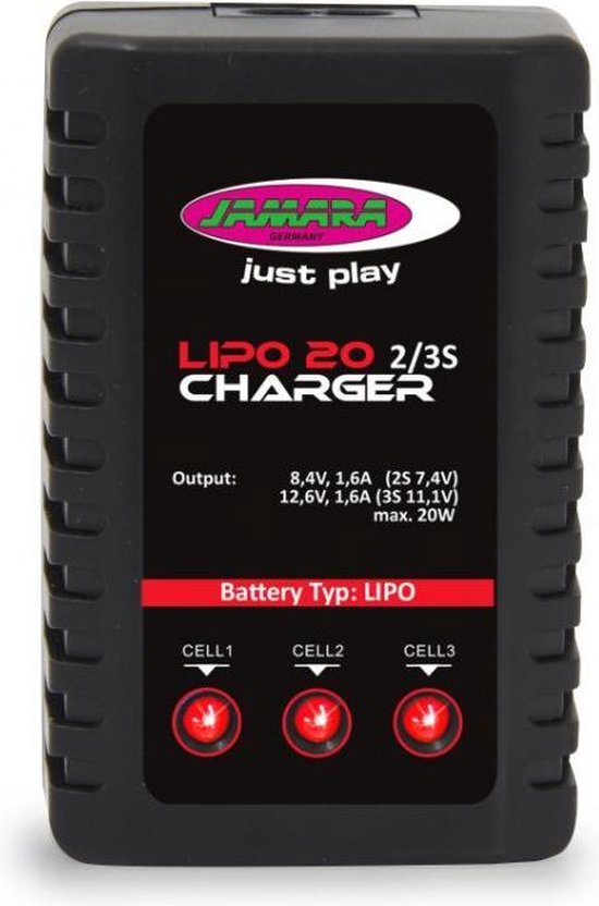 Chargeur Jamara Lipo 2s/3s 50/60 Hz 25 W noir