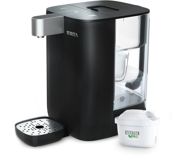 Distributeur d'eau et machine à thé BRITA Cube pour la maison - Noir - Préparez un thé parfait grâce à différents réglages de température et de volume - Technologie UV-C - Filtre Maxtra Pro Kalk Expert inclus