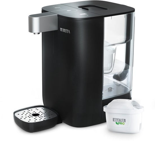 Distributeur d'eau et machine à thé BRITA Cube pour la maison - Noir - Préparez un thé parfait grâce à différents réglages de température et de volume - Technologie UV-C - Filtre Maxtra Pro Kalk Expert inclus
