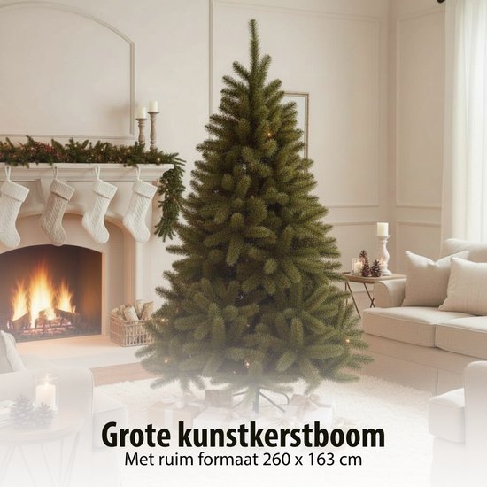 Sapin de Noël artificiel Triumph Tree Bristlecone - Sapin artificiel d'aspect naturel - Décoration de Noël d'intérieur - Finition en PVC à aiguilles rigides - H 260 x Ø 163 cm - Vert
