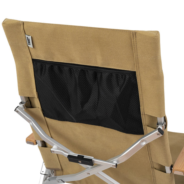 Chaise de camping pliable AMA Relax - Dossier réglable sur 4 positions - Aluminium et bambou - 53 x 62 x 100 cm - Jusqu'à 130 kg