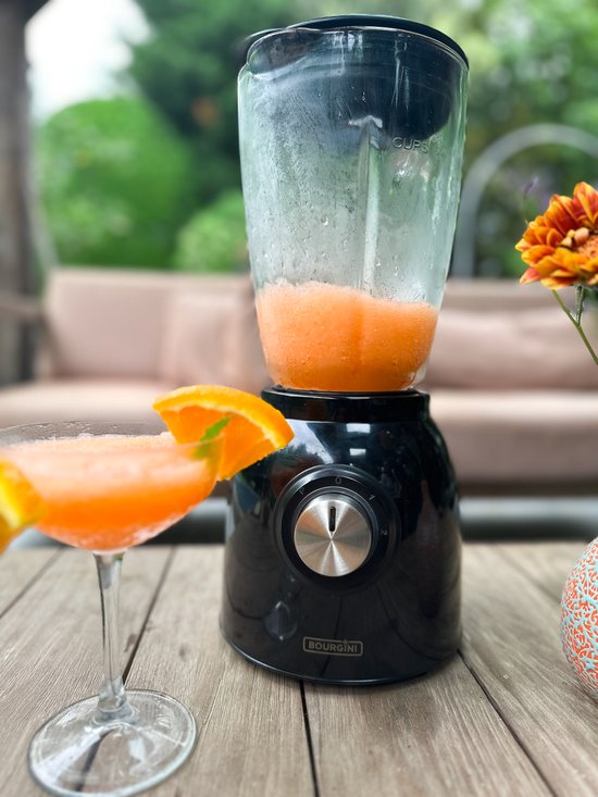 Bourgini Nostalgic Blender Black 1.5L - Cruche en verre - Noir - Broyeur à glace - Blender - 600 watts