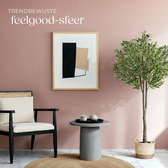 tectake® Olivier artificiel Oleand - Plante artificielle méditerranéenne avec feuilles et olives réalistes - Peu d'entretien et polyvalent - Pot de fleurs robuste inclus - Hauteur : 150 cm