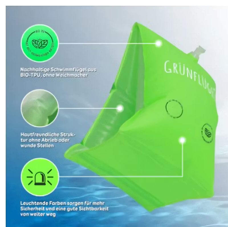 Ailes de natation Green Wing Water Wing Classic - 3-6 ans, BIO-TPU