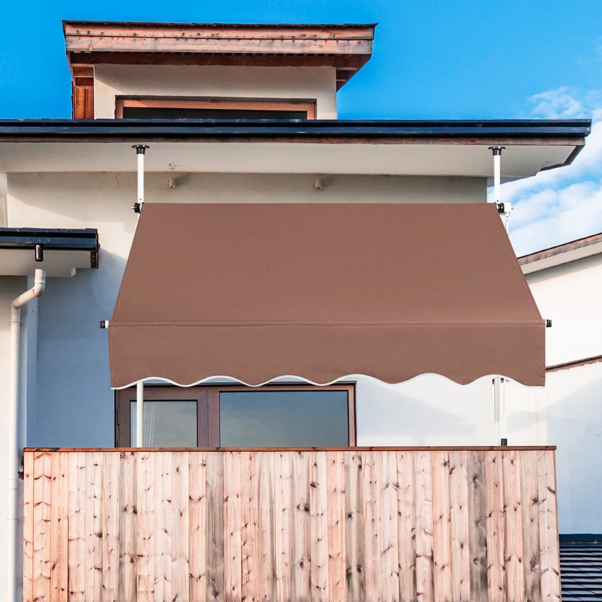 Coast Klemmarkies 150 cm - Store extensible - Hauteur réglable - Résistant aux UV - Marron café