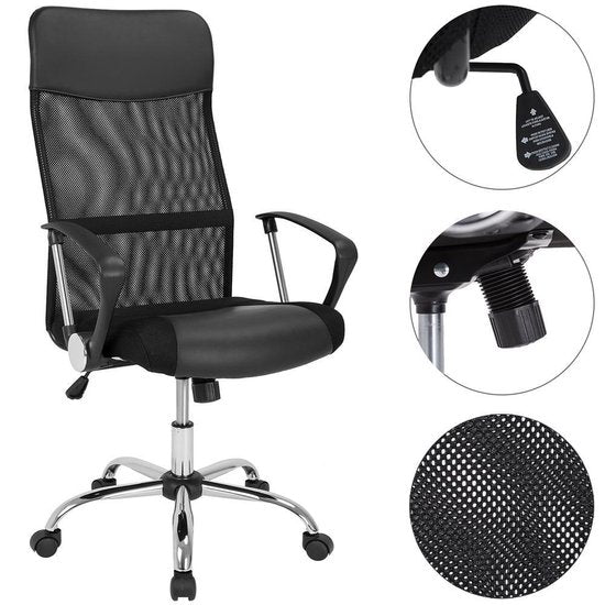 VEEHAUS Chaise de bureau en maille noire
